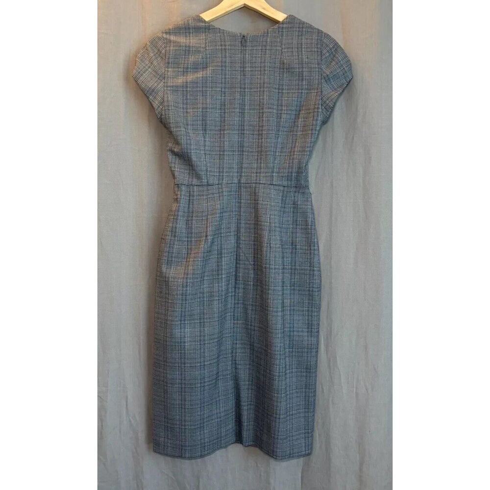 Banana Republic NWT Gray Plaid Square Neck Sheath Dress Size 0 Petite - Picture 9 of 16
